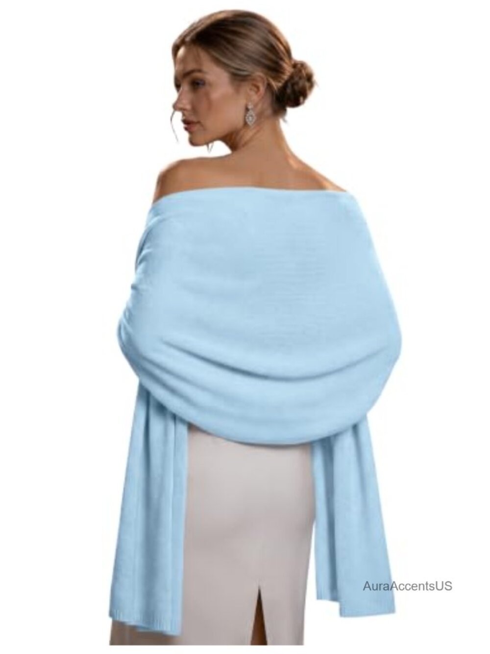 Wool Cashmere Blend Pashmina Wrap Shawl for Women Dressy Evening Wear